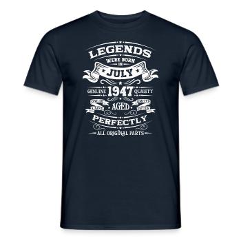 77th Birthday Original July 1947 Born 1947 - Men's T-Shirt - navy - Front - AI Model Male 178 light (178cm)