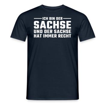 Sächsisch Sächsischer Dialekt Sachse - Männer T-Shirt - Navy - Vorne - AI Model Male 178 light (178cm)