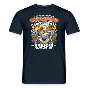 35th Birthday Original Vintage 1989 Artisan - Men's T-Shirt - navy - Front - AI Model Male 178 light (178cm)