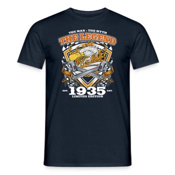 90th Birthday Original Vintage 1935 Craftsman - Men's T-Shirt - navy - Front - AI Model Male 178 light (178cm)