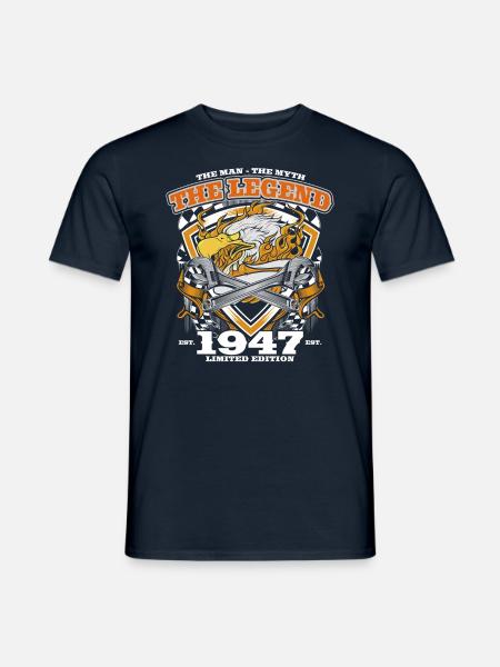 77. Geburtstag Original Jahrgang 1947 Handwerker - Männer T-Shirt - Navy