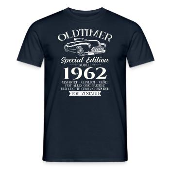 Oldtimer 1962 Jahrgang 1962 62. Geburtstag 1962 - Männer T-Shirt - Navy - Vorne - AI Model Male 178 light (178cm)