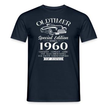 Oldtimer 1960 Jahrgang 1960 65. Geburtstag 1960 - Männer T-Shirt - Navy - Vorne - AI Model Male 178 light (178cm)