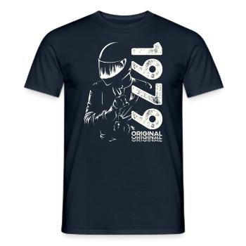 45ème Anniversaire Vintage 1979 Motard Motard - T-shirt homme - marine - Devant - AI Model Male 178 light (178cm)