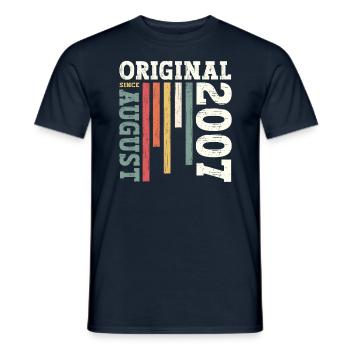17ème Anniversaire Original Août 2007 Millésime 2007 - T-shirt homme - marine - Devant - AI Model Male 178 light (178cm)