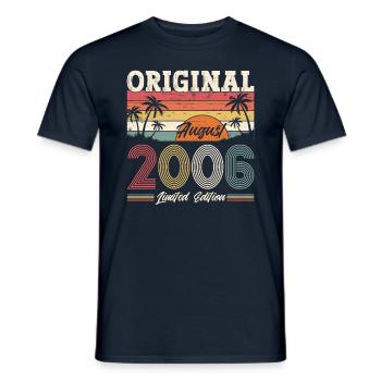 18ème anniversaire Original Août 2006 Millésime 2006 - T-shirt homme - marine - Devant - AI Model Male 178 light (178cm)