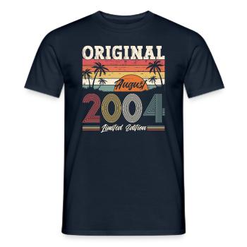20ème Anniversaire Original Août 2004 Millésime 2004 - T-shirt homme - marine - Devant - AI Model Male 178 light (178cm)