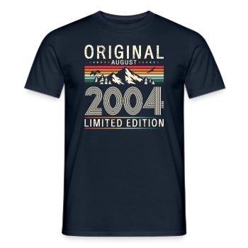 20ème Anniversaire Original Août 2004 Millésime 2004 - T-shirt homme - marine - Devant - AI Model Male 178 light (178cm)