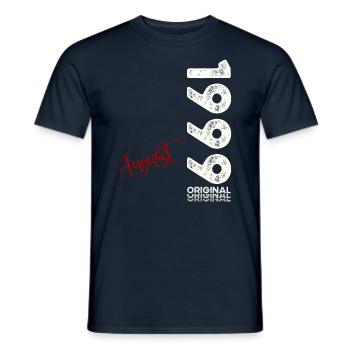 25ème Anniversaire Original Août 1999 Millésime 1999 - T-shirt homme - marine - Devant - AI Model Male 178 light (178cm)