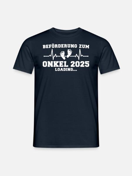 Beförderung zum Onkel 2025 Schwangerschaft - Männer T-Shirt - Navy