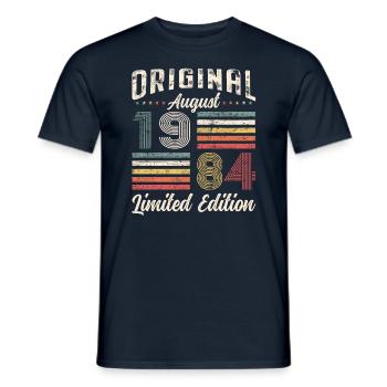 40. Geburtstag Original August 1984 Jahrgang 1984 - Männer T-Shirt - Navy - Vorne - AI Model Male 178 light (178cm)
