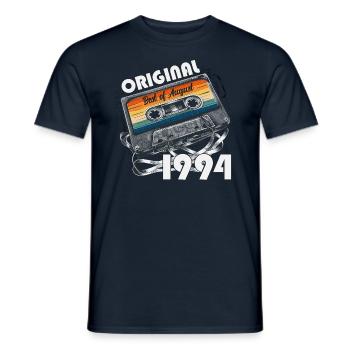 Cassette 1994 30e anniversaire Original août 1994. - T-shirt homme - marine - Devant - AI Model Male 178 light (178cm)
