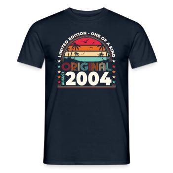 20th Birthday Original August 2004 Vintage 2004 - Men's T-Shirt - navy - Front - AI Model Male 178 light (178cm)