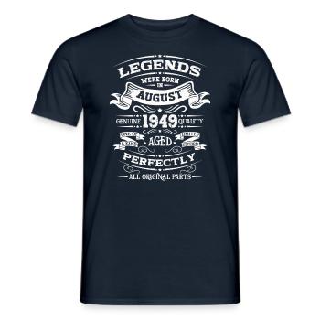 75th Birthday Original August 1949 Born 1949 - Men's T-Shirt - navy - Front - AI Model Male 178 light (178cm)