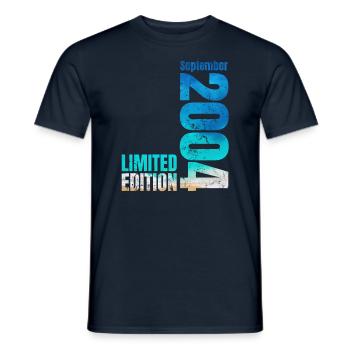 20th Birthday September 2004 Born 2004 - Men's T-Shirt - navy - Front - AI Model Male 178 light (178cm)