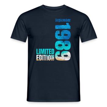 35th birthday September 1989 Born 1989 - Men's T-Shirt - navy - Front - AI Model Male 178 light (178cm)