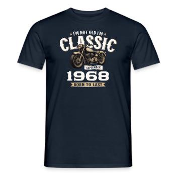 56ème Anniversaire Vintage Septembre 1968 Moto - T-shirt homme - marine - Devant - AI Model Male 178 light (178cm)