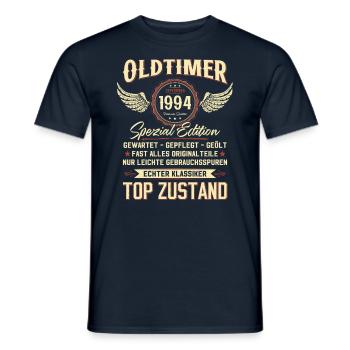 30ème Anniversaire Voiture Classique Septembre 1994 Millésime 94 - T-shirt homme - marine - Devant - AI Model Male 178 light (178cm)