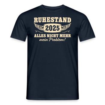 Ruhestand 2025 Rentenalter Angehender Rentner - Männer T-Shirt - Navy - Vorne - AI Model Male 178 light (178cm)