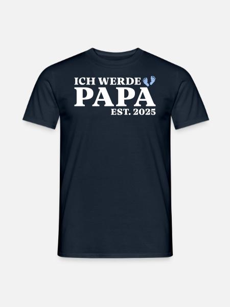 Ich werde Papa 2025 Schwangerschaft verkünden - Männer T-Shirt - Navy