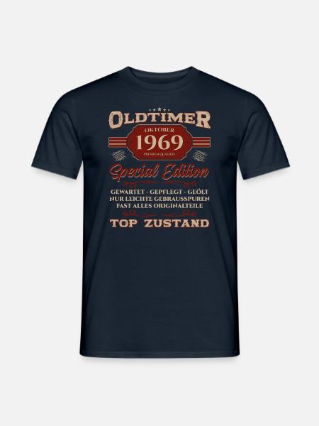55. Geburtstag Oldtimer Oktober 1969 Jahrgang 69 - Männer T-Shirt - Navy