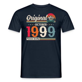 25th Birthday Original October 1999 Vintage 1999 - Men's T-Shirt - navy - Front - AI Model Male 178 light (178cm)