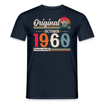 65. Geburtstag Legende Oktober 1960 Jahrgang 60 - Männer T-Shirt - Navy - Vorne - AI Model Male 178 light (178cm)