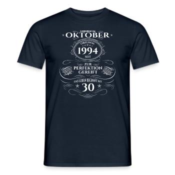 30. Geburtstag Original Oktober 1994 Jahrgang 94 - Männer T-Shirt - Navy - Vorne - AI Model Male 178 light (178cm)