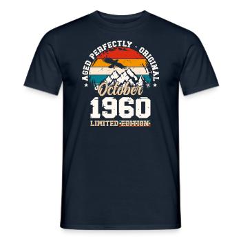 65. Geburtstag Legende Oktober 1960 Jahrgang 60 - Männer T-Shirt - Navy - Vorne - AI Model Male 178 light (178cm)
