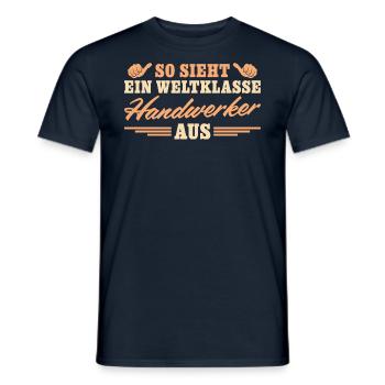 So sieht ein weltklasse Handwerker aus - Männer T-Shirt - Navy - Vorne - AI Model Male 178 light (178cm)