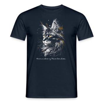 Home is where my Maine Coon lives... - Men's T-Shirt - navy - Front - AI Model Male 178 light (178cm)