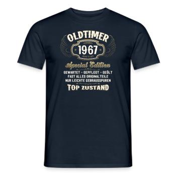 57. Geburtstag Oldtimer November 1967 Jahrgang 57 - Männer T-Shirt - Navy - Vorne - AI Model Male 178 light (178cm)