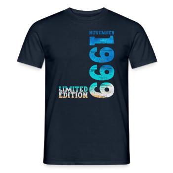 25th Birthday Original November 1999 Volume 99 - Men's T-Shirt - navy - Front - AI Model Male 178 light (178cm)