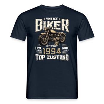 30ème anniversaire Motard Novembre 1994 Motard - T-shirt homme - marine - Devant - AI Model Male 178 light (178cm)