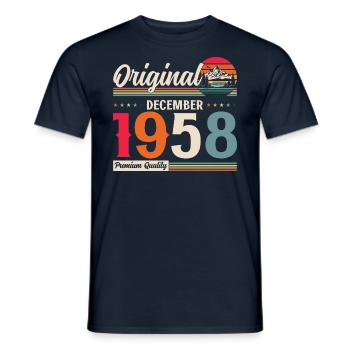 66e anniversaire Légende Décembre 1958 Volume 58 - T-shirt homme - marine - Devant - AI Model Male 178 light (178cm)