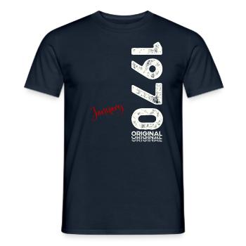 55th Birthday Original January 1970 Volume 70 - Men's T-Shirt - navy - Front - AI Model Male 178 light (178cm)
