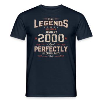 25th Birthday Legendary since January Vintage 2000 - Men's T-Shirt - navy - Front - AI Model Male 178 light (178cm)