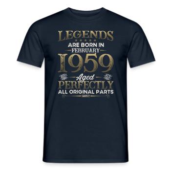 66e anniversaire Original Février 1959 Volume 59 - T-shirt homme - marine - Devant - AI Model Male 178 light (178cm)