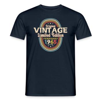 60. Geburtstag Geschenk Mann Original Februar 1965 - Männer T-Shirt - Navy - Vorne - AI Model Male 178 light (178cm)