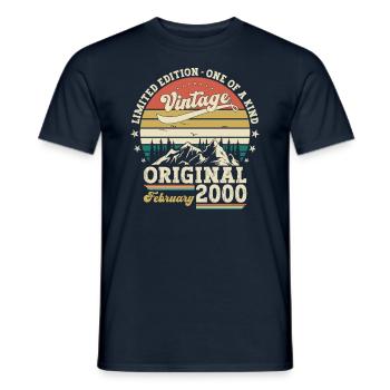 25ème anniversaire cadeau mari Original février 2000 - T-shirt homme - marine - Devant - AI Model Male 178 light (178cm)
