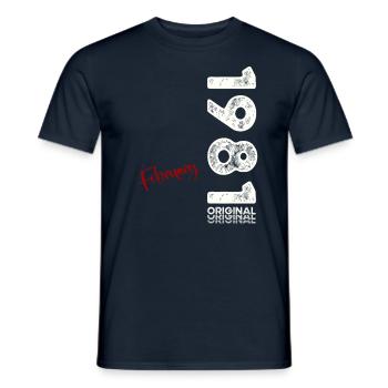 44ème anniversaire cadeau mari Original février 1981 - T-shirt homme - marine - Devant - AI Model Male 178 light (178cm)
