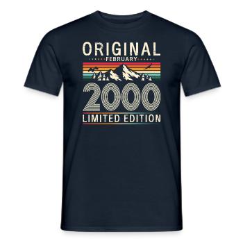 25ème anniversaire cadeau mari Original février 2000 - T-shirt homme - marine - Devant - AI Model Male 178 light (178cm)
