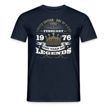 49th Birthday Gift Husband Original February 1976 - Men's T-Shirt - navy - Front - AI Model Male 178 light (178cm)