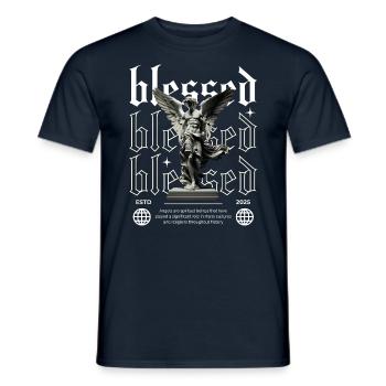 Faith Angel Streetwear - Men's T-Shirt - navy - Front - AI Model Male 178 light (178cm)