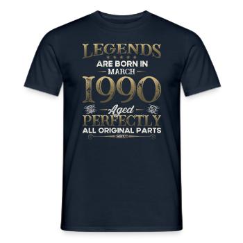 35ème anniversaire cadeau mari Original mars 1990 - T-shirt homme - marine - Devant - AI Model Male 178 light (178cm)