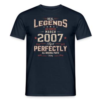 18. Geburtstag Geschenk Mann Vintage März 2007 - Männer T-Shirt - Navy - Vorne - AI Model Male 178 light (178cm)