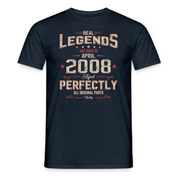 18. Geburtstag Geschenk Mann Vintage April 2008 - Männer T-Shirt - Navy - Vorne - AI Model Male 178 light (178cm)