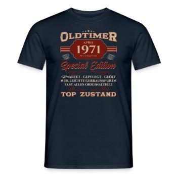 55. Geburtstag Oldtimer April Jahrgang 1971 - Männer T-Shirt - Navy - Vorne - AI Model Male 178 light (178cm)
