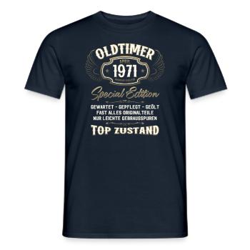 55. Geburtstag Oldtimer April Jahrgang 1971 - Männer T-Shirt - Navy - Vorne - AI Model Male 178 light (178cm)