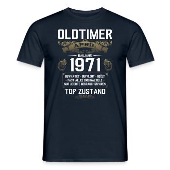 55. Geburtstag Oldtimer April Jahrgang 1971 - Männer T-Shirt - Navy - Vorne - AI Model Male 178 light (178cm)